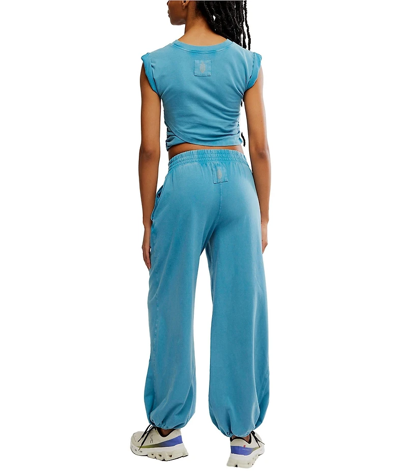 FP Movement Hot Shot Crossover Crew Neck Cropped Muscle Tee & High-Rise Waist Pant Set