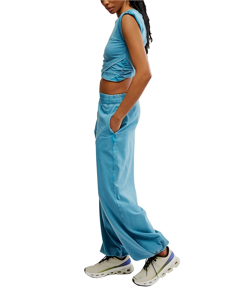 FP Movement Hot Shot Crossover Crew Neck Cropped Muscle Tee & High-Rise Waist Pant Set