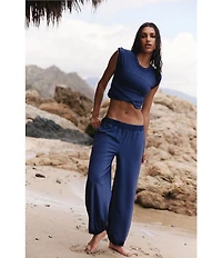FP Movement Hot Shot Crossover Crew Neck Cropped Muscle Tee & High-Rise Waist Pant Coordinating Set