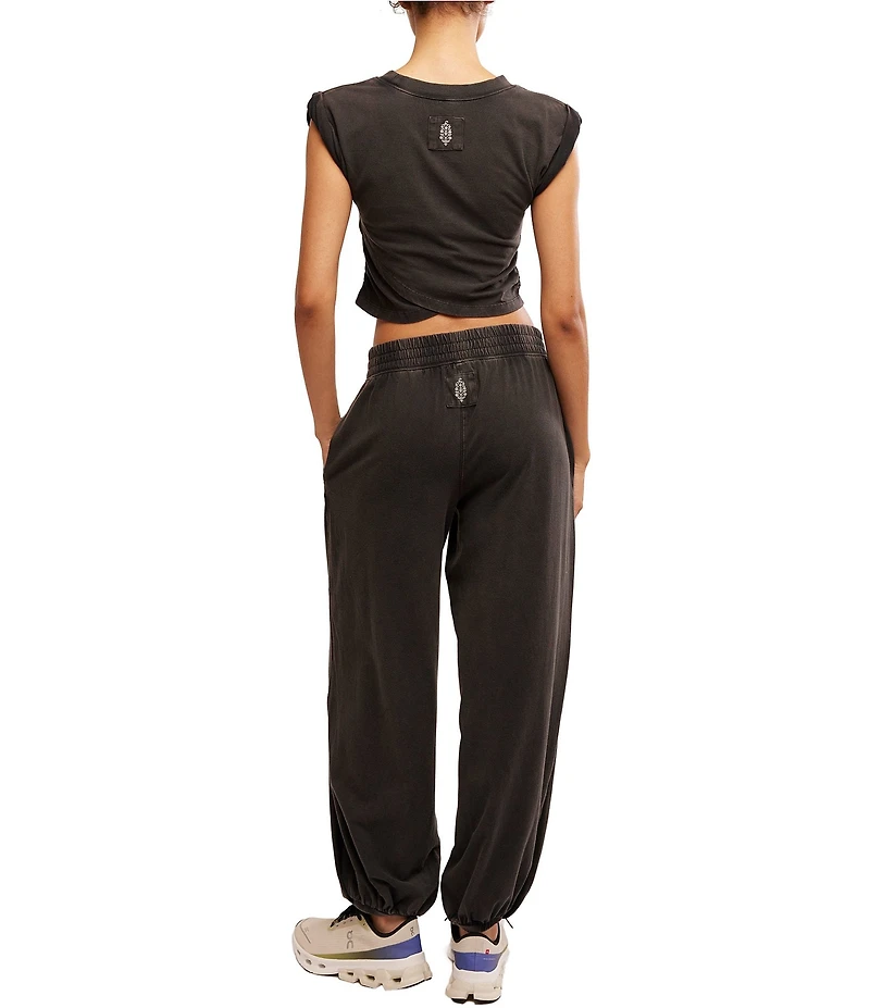 FP Movement Hot Shot Crossover Crew Neck Cropped Muscle Tee & High-Rise Waist Pant Set