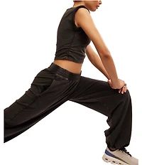 FP Movement Hot Shot Crossover Crew Neck Cropped Muscle Tee & High-Rise Waist Pant Set