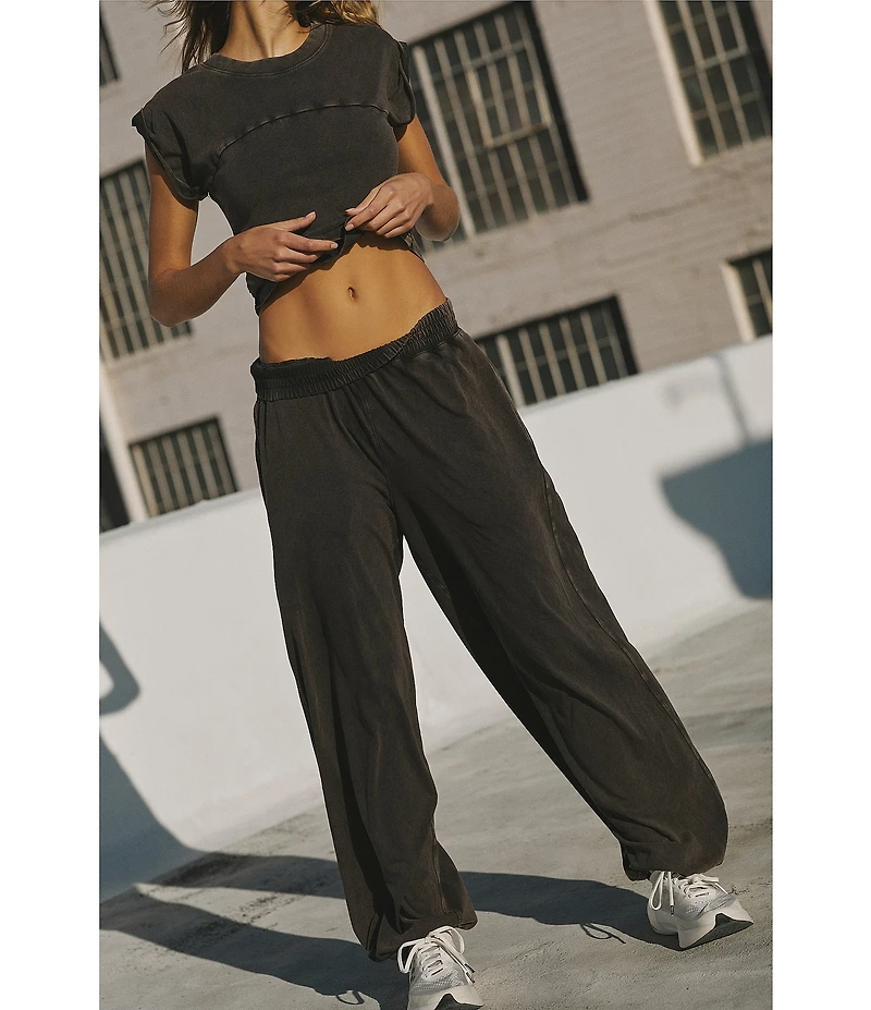 FP Movement Hot Shot Crossover Crew Neck Cropped Muscle Tee & High-Rise Waist Pant Set
