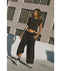 FP Movement Hot Shot Crossover Crew Neck Cropped Muscle Tee & High-Rise Waist Pant Set