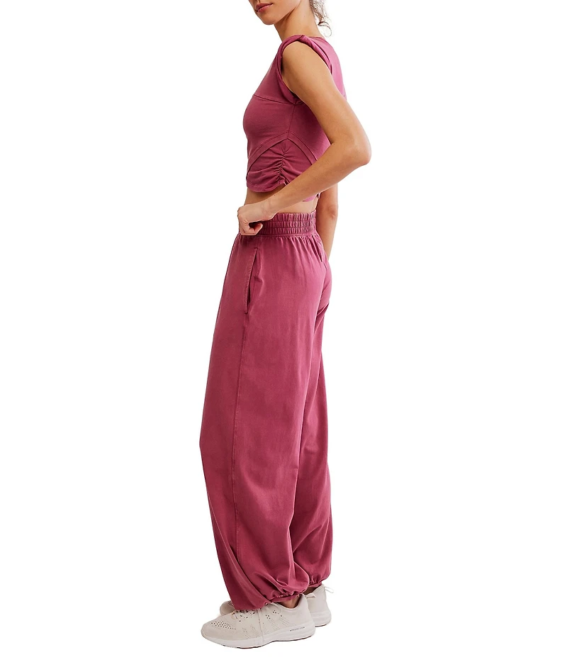 FP Movement Hot Shot Crossover Crew Neck Cropped Muscle Tee & High Rise Waist Pant Coordinating Set