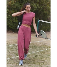 FP Movement Hot Shot Crossover Crew Neck Cropped Muscle Tee & High Rise Waist Pant Coordinating Set