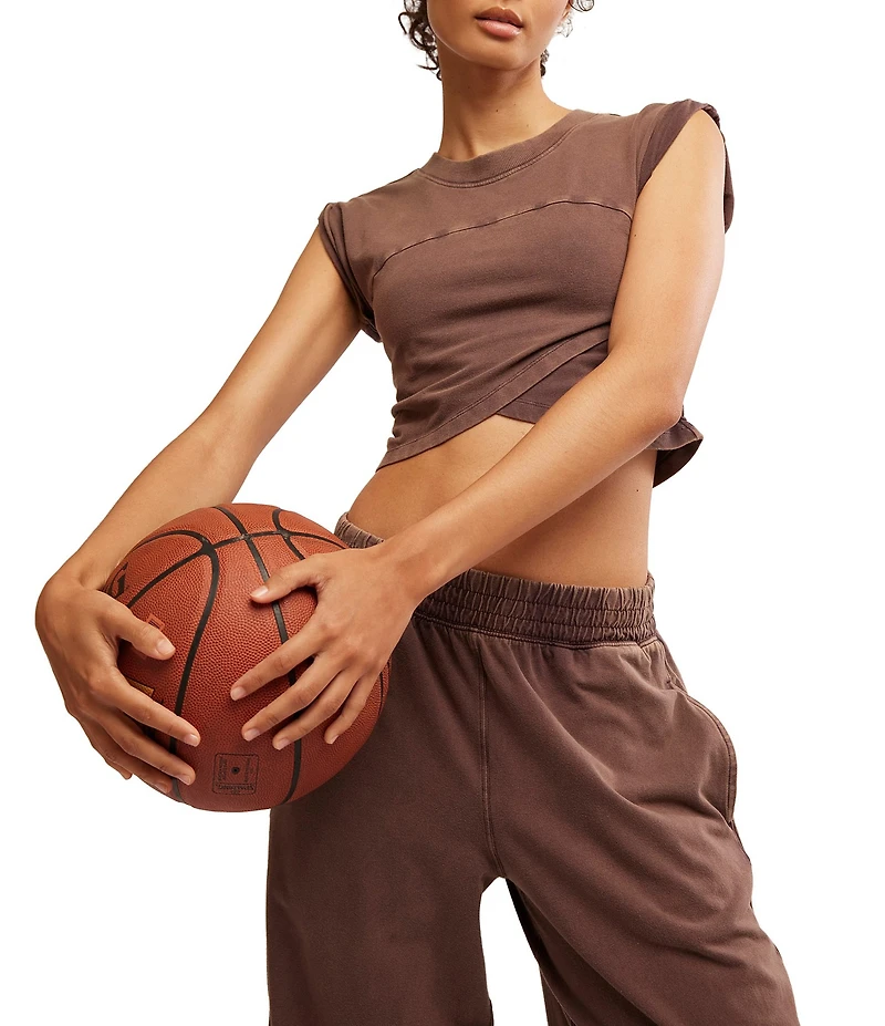 FP Movement Hot Shot Crossover Crew Neck Cropped Muscle Tee & High-Rise Waist Pant Coordinating Set