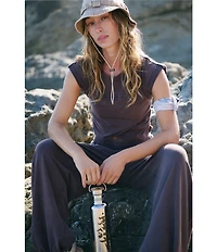 FP Movement Hot Shot Crossover Crew Neck Cropped Muscle Tee & High-Rise Waist Pant Coordinating Set