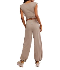 FP Movement Hot Shot Crossover Crew Neck Cropped Muscle Tee & High-Rise Waist Pant Coordinating Set