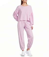 FP Movement Hot Shot Recovery Crew Neck Long Sleeve Top and Mid-Rise Ankle Length Jogger Pant Two-Piece Set