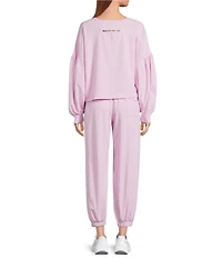 FP Movement Hot Shot Recovery Crew Neck Long Sleeve Top and Mid-Rise Ankle Length Jogger Pant Two-Piece Set