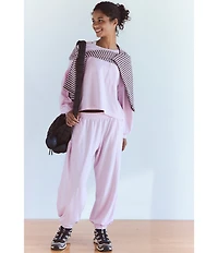 FP Movement Hot Shot Recovery Crew Neck Long Sleeve Top and Mid-Rise Ankle Length Jogger Pant Two-Piece Set
