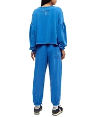 FP Movement Hot Shot Recovery Crew Neck Long Sleeve Top and Mid-Rise Ankle Length Jogger Pant Two-Piece Set