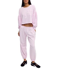 FP Movement Hot Shot Recovery Crew Neck Long Sleeve Top and Mid-Rise Ankle Length Jogger Pant Two-Piece Set