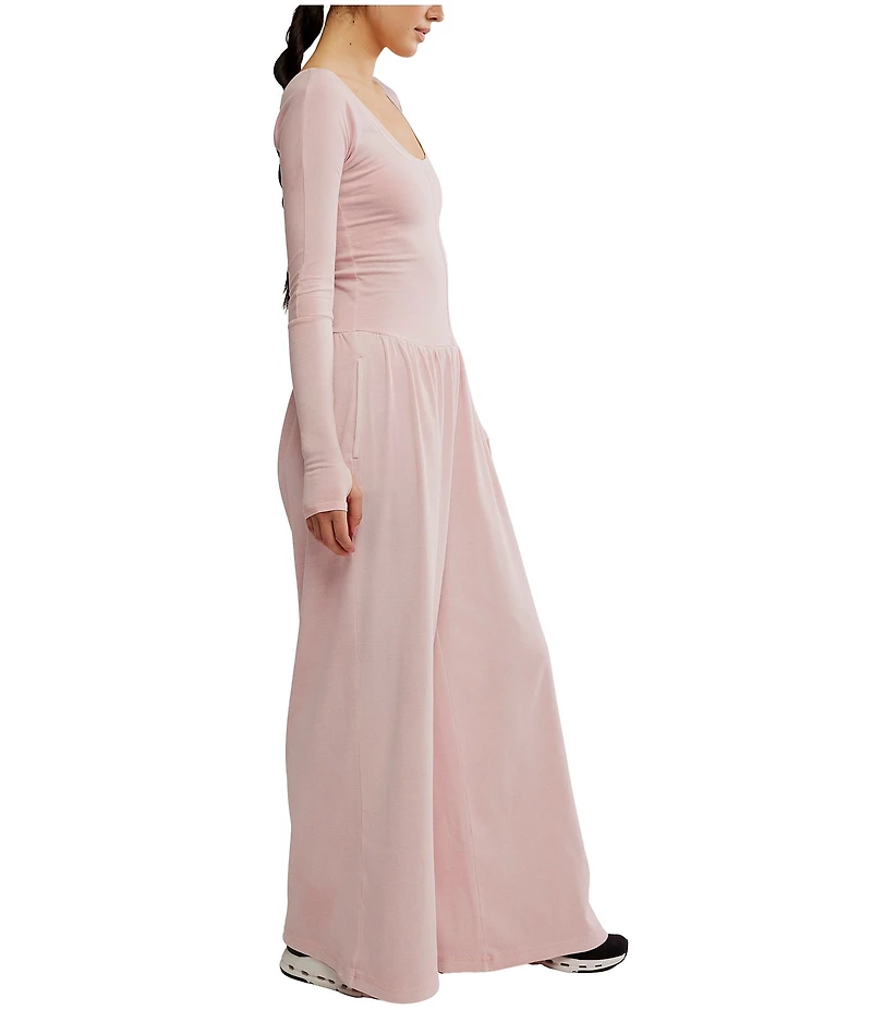 FP Movement Hot Shot Scoop Neck Long Sleeve Wide Leg Onesie