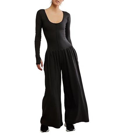 FP Movement Hot Shot Scoop Neck Long Sleeve Wide Leg Onesie