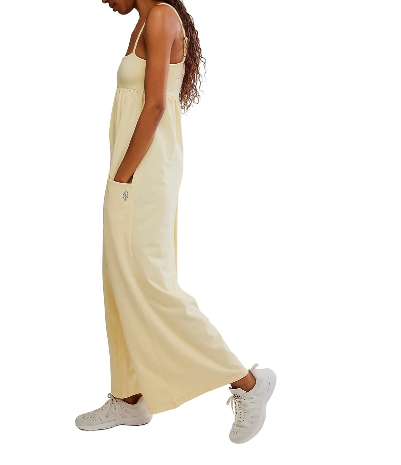 FP Movement Hot Shot Strappy Square Neck Sleeveless Wide Leg Jumpsuit