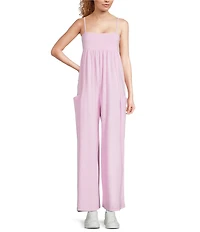 FP Movement Hot Shot Strappy Square Neck Sleeveless Wide Leg Jumpsuit