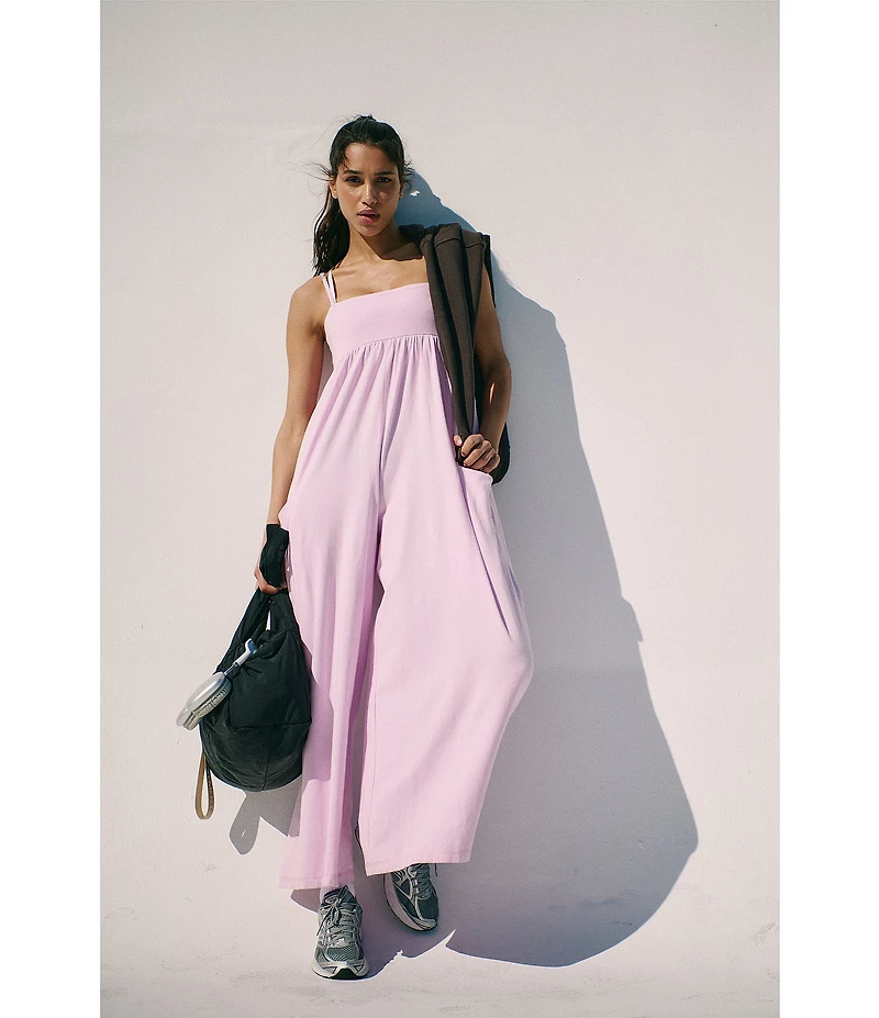 FP Movement Hot Shot Strappy Square Neck Sleeveless Wide Leg Jumpsuit