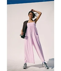 FP Movement Hot Shot Strappy Square Neck Sleeveless Wide Leg Jumpsuit