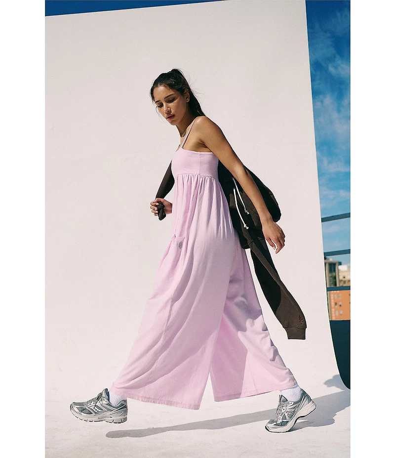 FP Movement Hot Shot Strappy Square Neck Sleeveless Wide Leg Jumpsuit