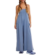 FP Movement Hot Shot Strappy Square Neck Sleeveless Wide Leg Jumpsuit