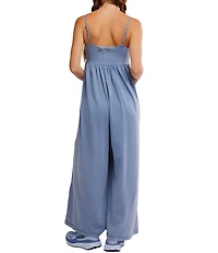 FP Movement Hot Shot Strappy Square Neck Sleeveless Wide Leg Jumpsuit
