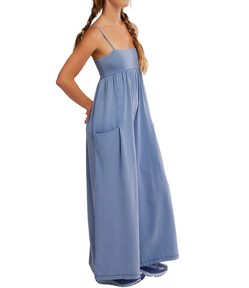 FP Movement Hot Shot Strappy Square Neck Sleeveless Wide Leg Jumpsuit