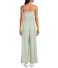 FP Movement Hot Shot Strappy Square Neck Sleeveless Wide Leg Jumpsuit