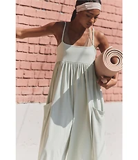 FP Movement Hot Shot Strappy Square Neck Sleeveless Wide Leg Jumpsuit
