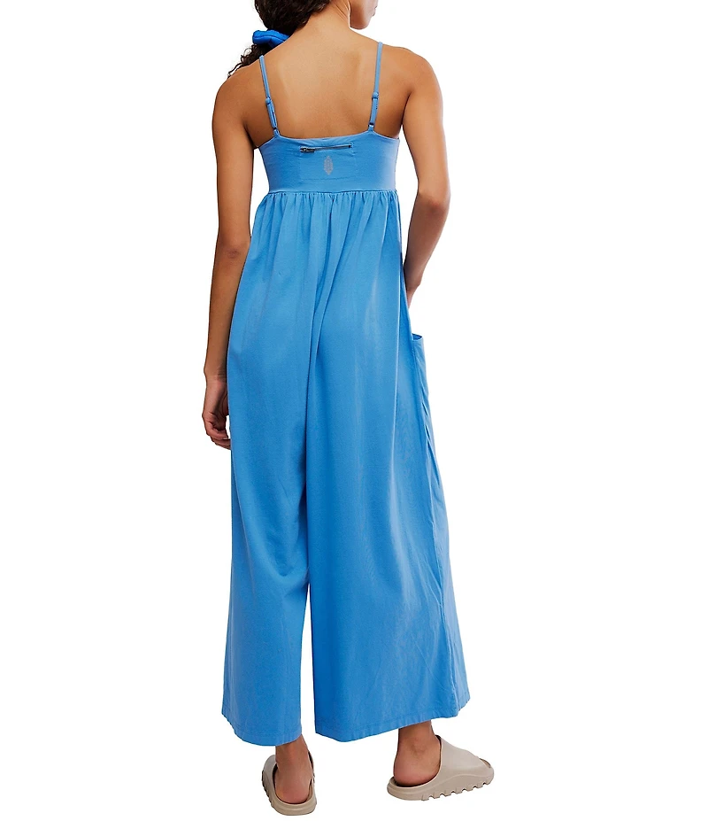 FP Movement Hot Shot Strappy Square Neck Sleeveless Wide Leg Jumpsuit
