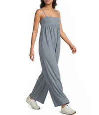 FP Movement Hot Shot Strappy Square Neck Sleeveless Wide Leg Jumpsuit