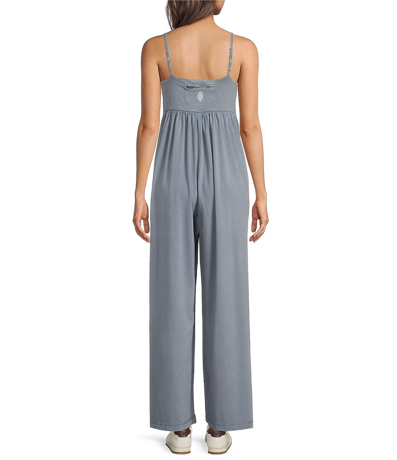FP Movement Hot Shot Strappy Square Neck Sleeveless Wide Leg Jumpsuit