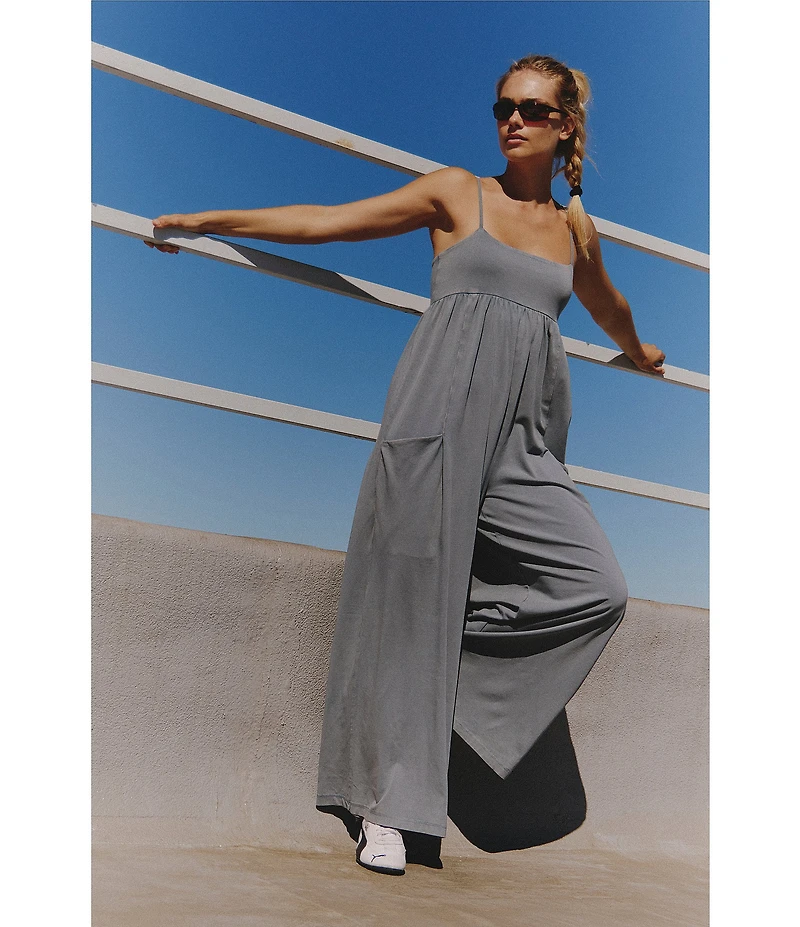 FP Movement Hot Shot Strappy Square Neck Sleeveless Wide Leg Jumpsuit