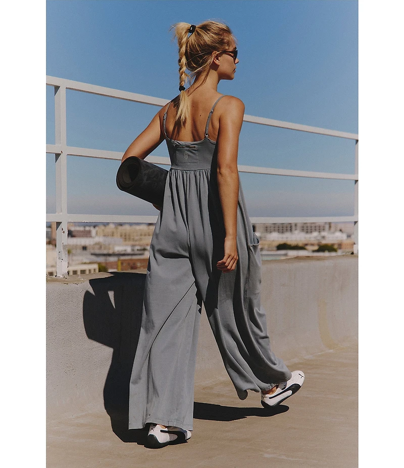 FP Movement Hot Shot Strappy Square Neck Sleeveless Wide Leg Jumpsuit