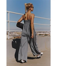 FP Movement Hot Shot Strappy Square Neck Sleeveless Wide Leg Jumpsuit