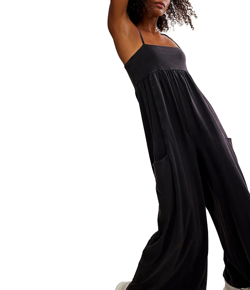 FP Movement Hot Shot Strappy Square Neck Sleeveless Wide Leg Jumpsuit