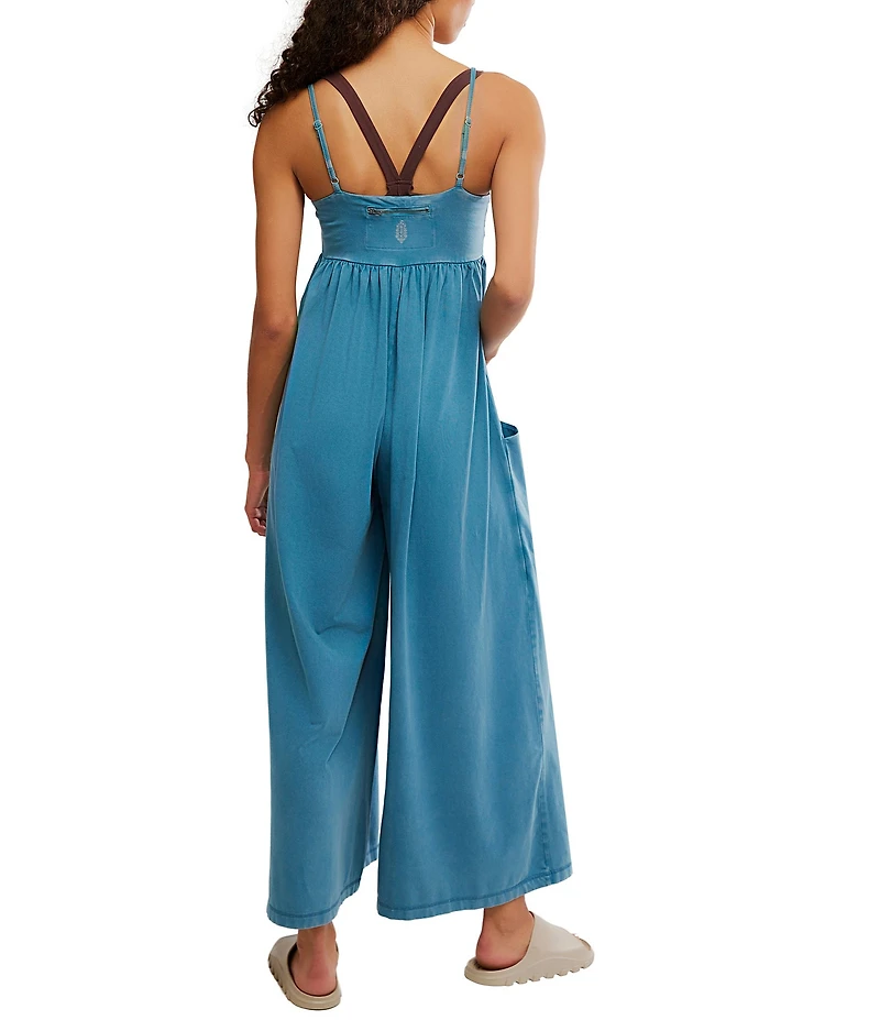 FP Movement Hot Shot Strappy Square Neck Sleeveless Wide Leg Jumpsuit
