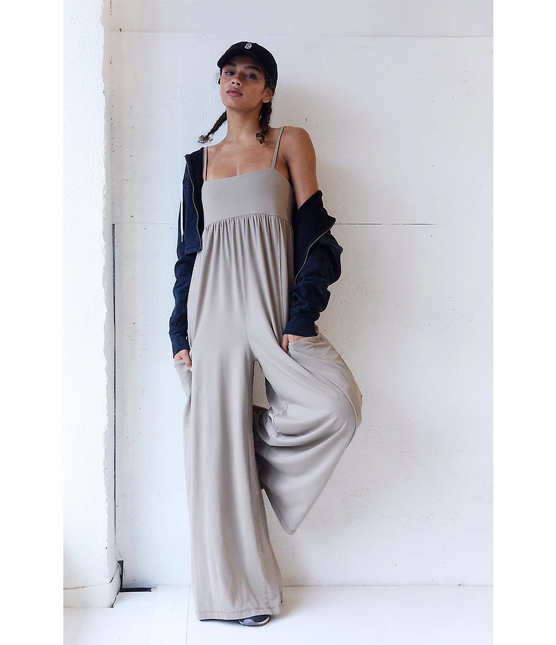 FP Movement Hot Shot Strappy Square Neck Sleeveless Wide Leg Jumpsuit