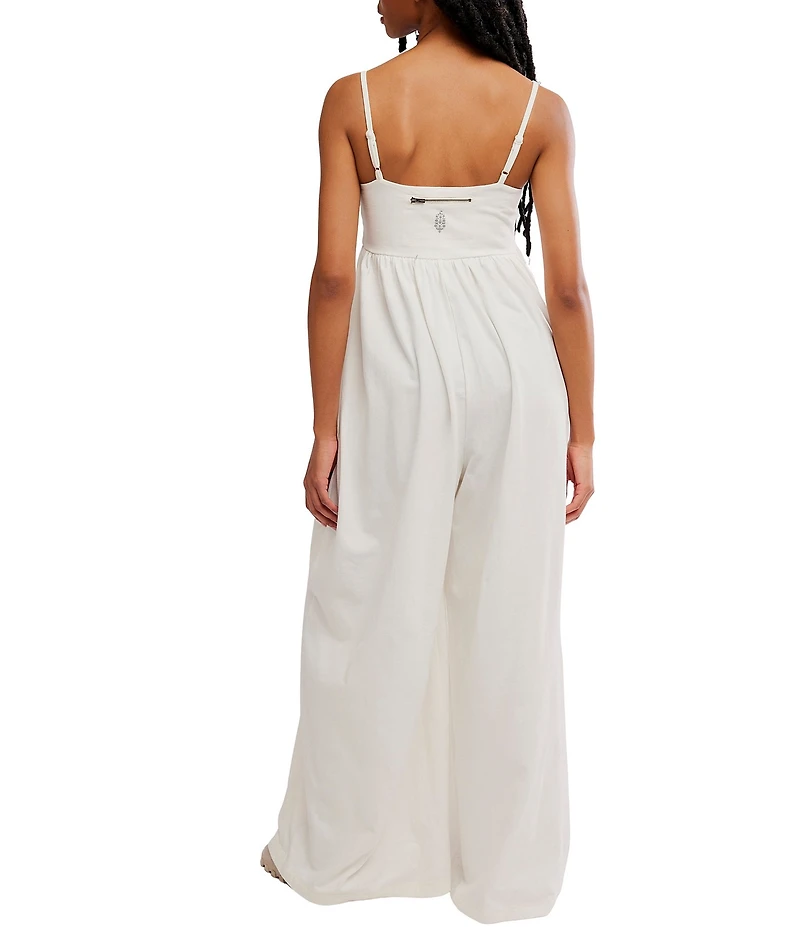 FP Movement Hot Shot Strappy Square Neck Sleeveless Wide Leg Jumpsuit