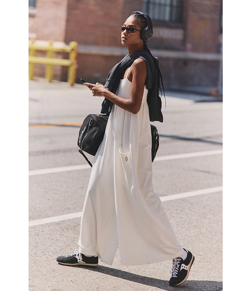 FP Movement Hot Shot Strappy Square Neck Sleeveless Wide Leg Jumpsuit