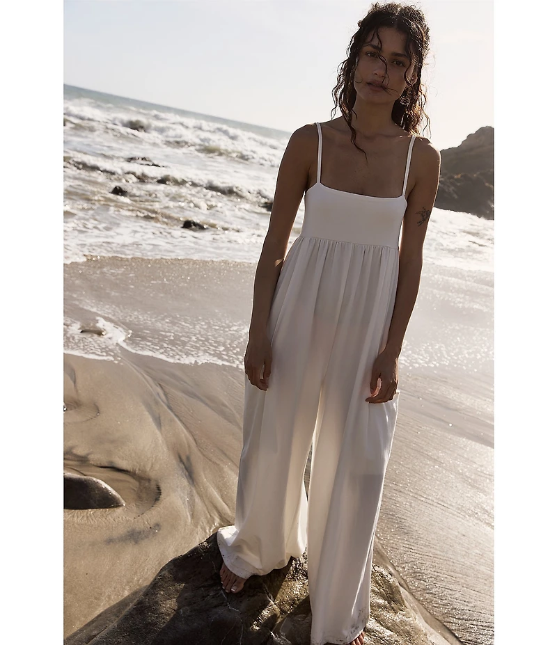 FP Movement Hot Shot Strappy Square Neck Sleeveless Wide Leg Jumpsuit