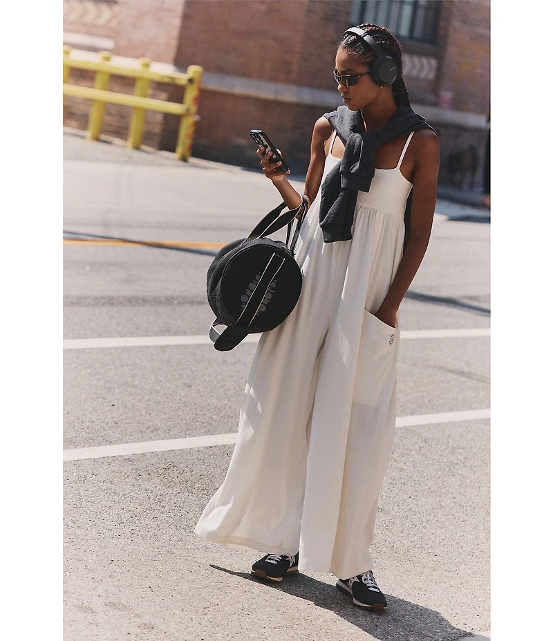 FP Movement Hot Shot Strappy Square Neck Sleeveless Wide Leg Jumpsuit