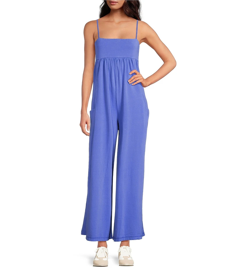 FP Movement Hot Shot Strappy Square Neck Sleeveless Wide Leg Jumpsuit