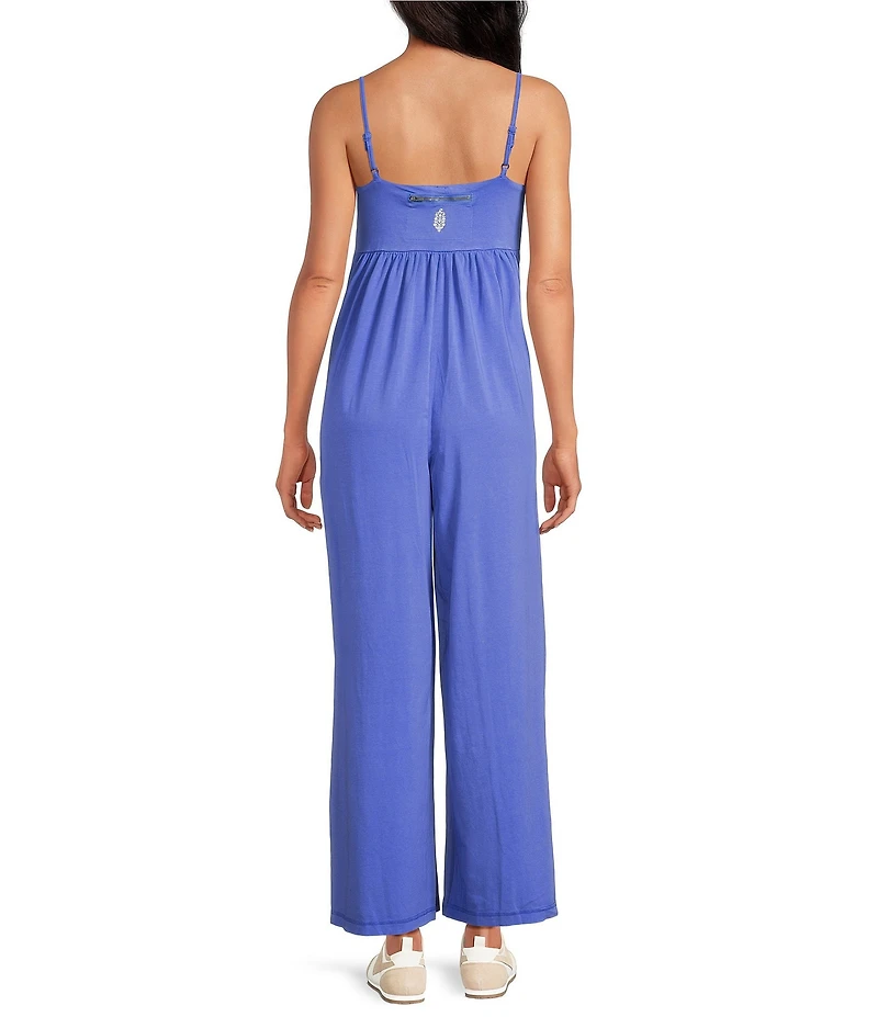 FP Movement Hot Shot Strappy Square Neck Sleeveless Wide Leg Jumpsuit