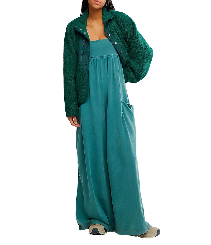 FP Movement Hot Shot Strappy Square Neck Sleeveless Wide Leg Jumpsuit