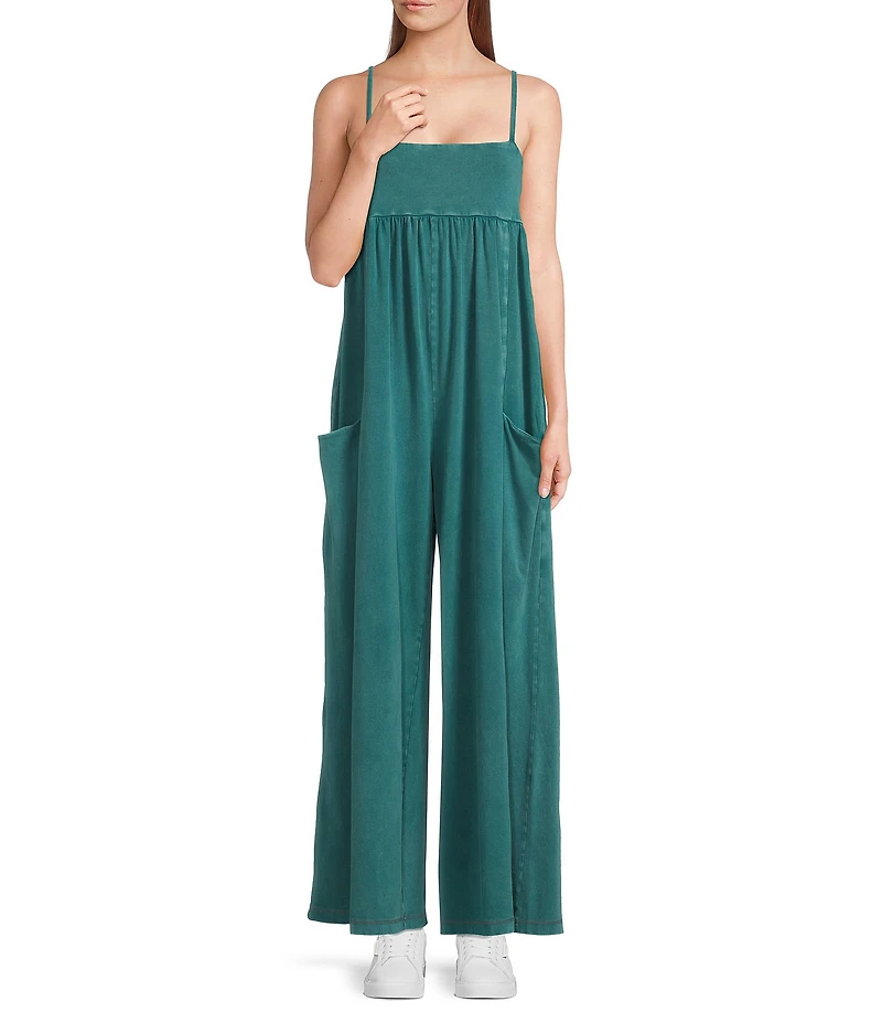 FP Movement Hot Shot Strappy Square Neck Sleeveless Wide Leg Jumpsuit