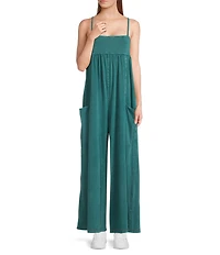 FP Movement Hot Shot Strappy Square Neck Sleeveless Wide Leg Jumpsuit