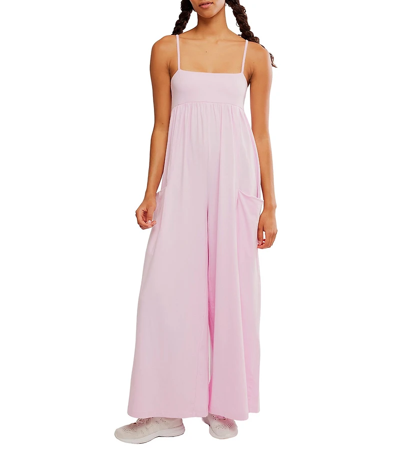 FP Movement Hot Shot Strappy Square Neck Sleeveless Wide Leg Jumpsuit