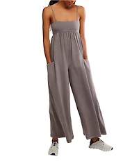 FP Movement Hot Shot Strappy Square Neck Sleeveless Wide Leg Jumpsuit