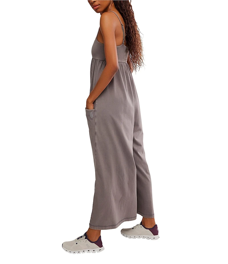 FP Movement Hot Shot Strappy Square Neck Sleeveless Wide Leg Jumpsuit